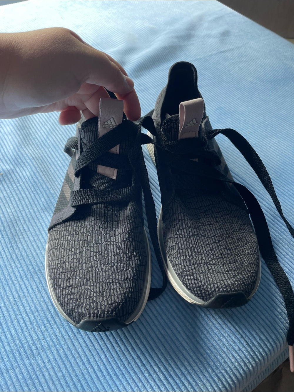 adidas Black edge lux Athletic Shoes with Light Pink Accents - Picture 2 of 4